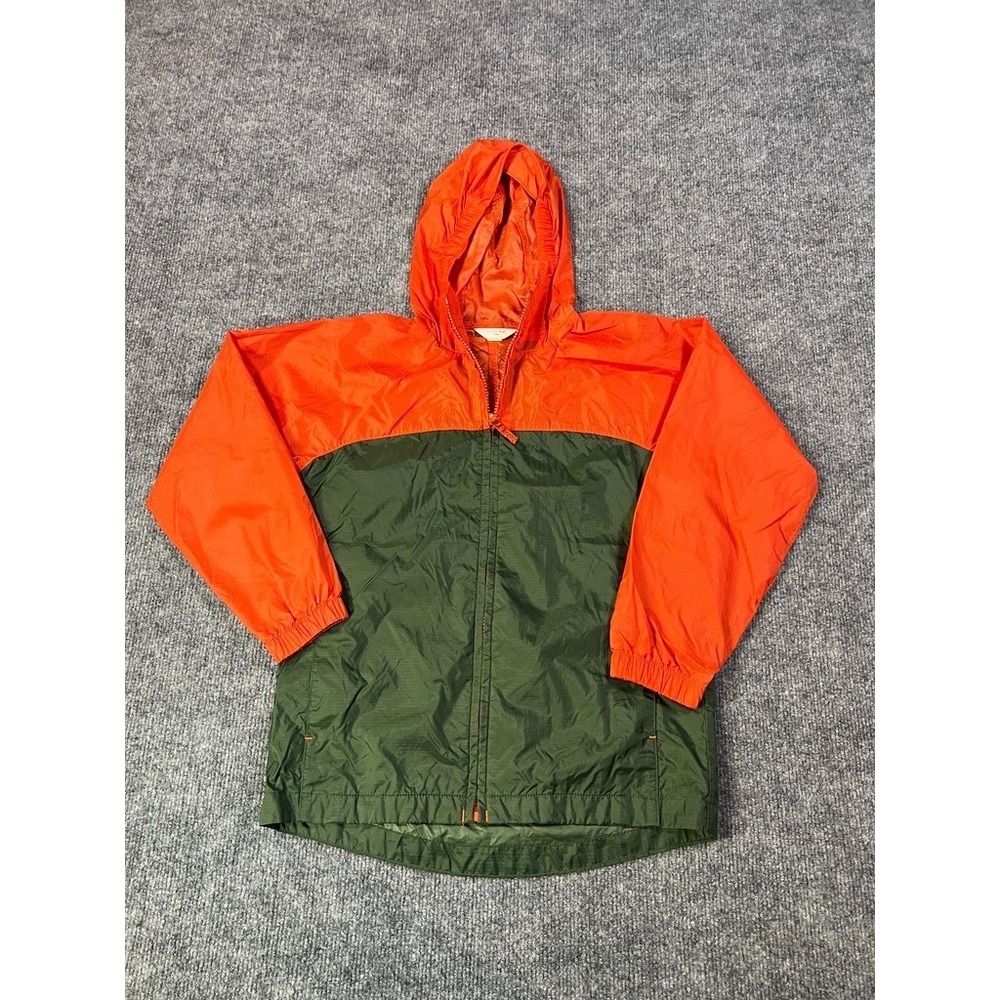 Lands' End Kids S Packable Windbreaker Hooded Colorblock Gorpcore Y2K Outdoor